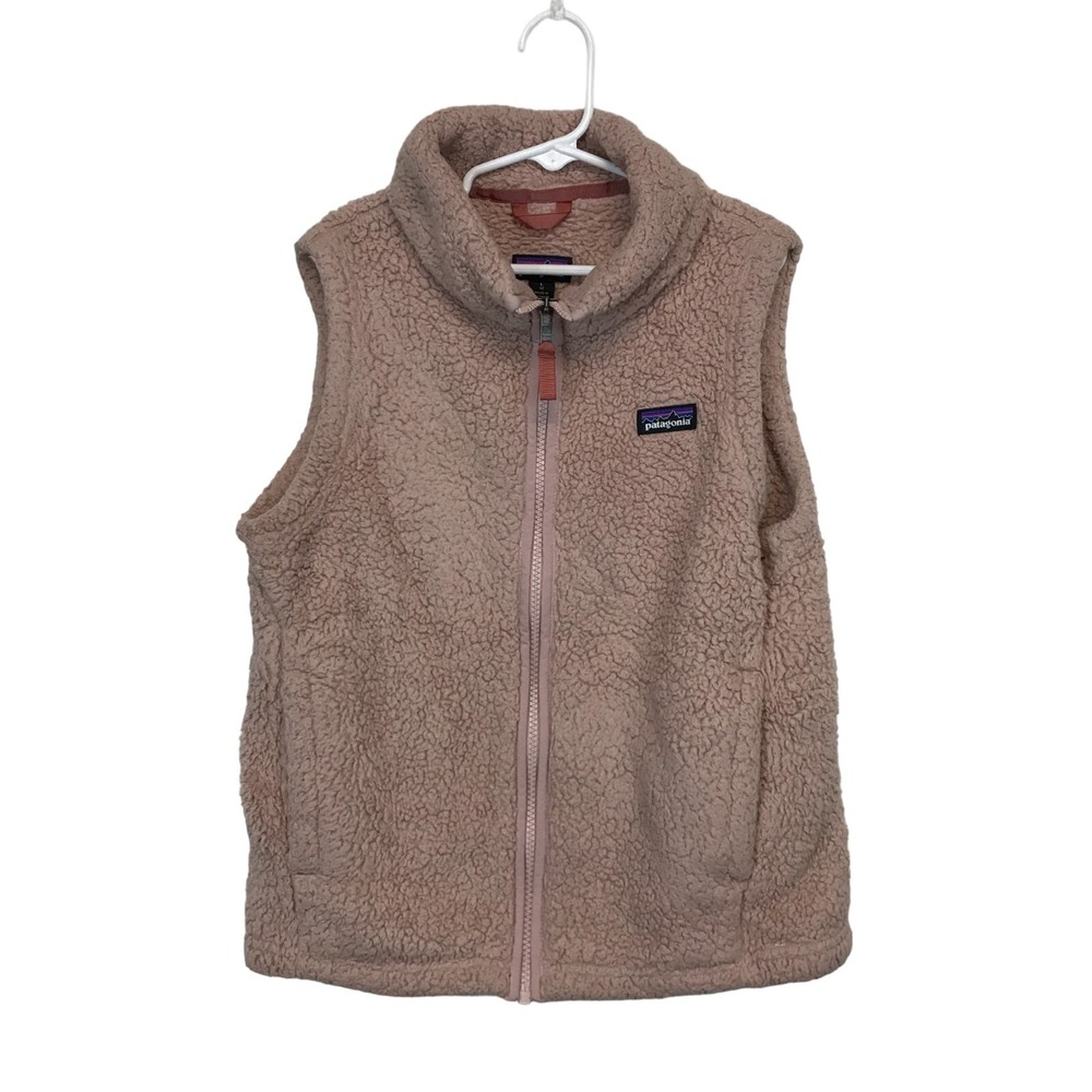 Patagonia Girls‎ Size L 12 Los Gatos Fleece Vest Pink Full Zip 65490